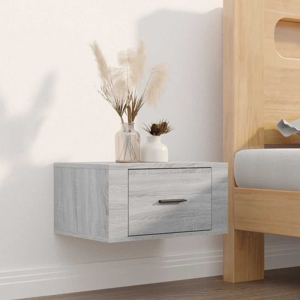 vidaXL Wall-Mounted Nightstand Sonoma Grey 50x36x25 cm