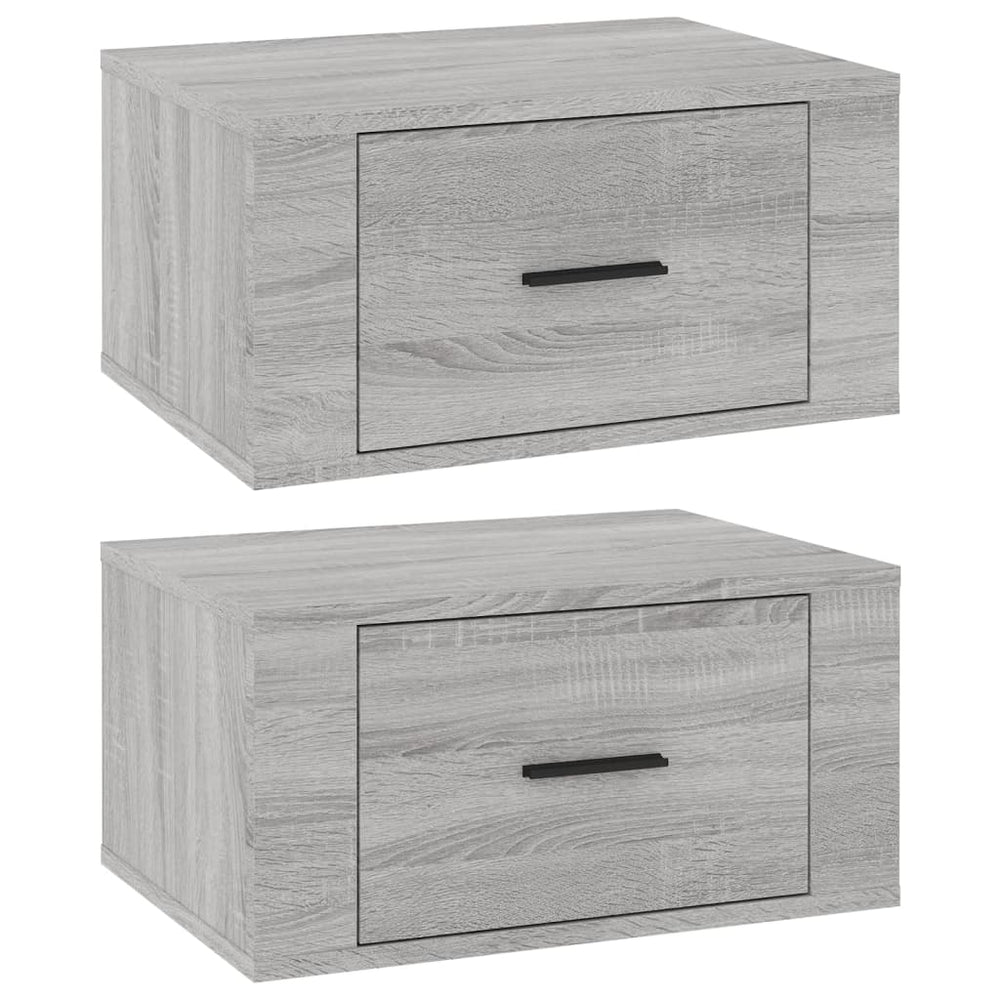 Wand-Nachttische Grau Sonoma 2er Set