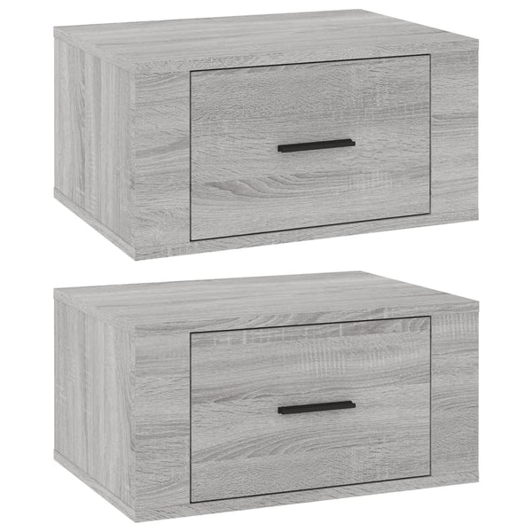 Wand-Nachttische Grau Sonoma 2er Set
