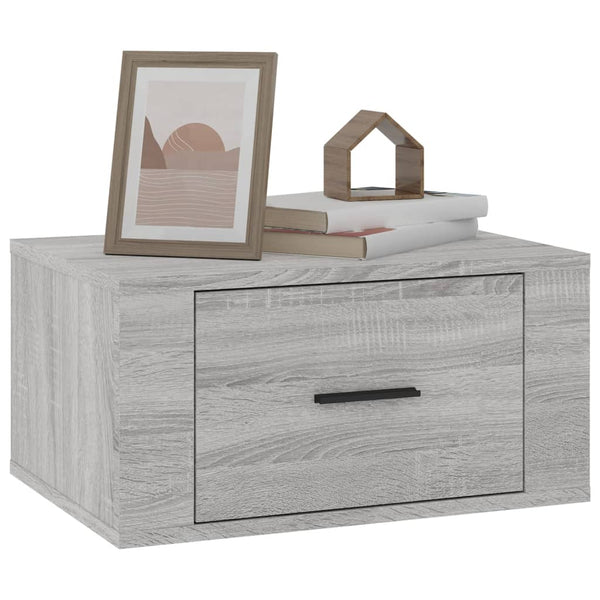 Wand-Nachttische Grau Sonoma 2er Set