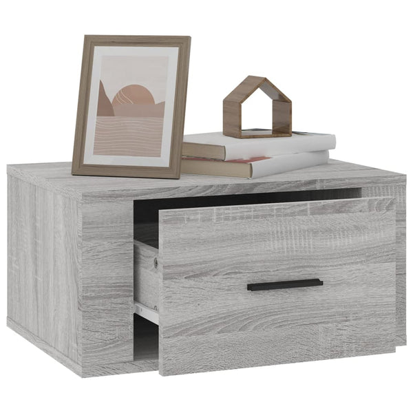Wand-Nachttische Grau Sonoma 2er Set