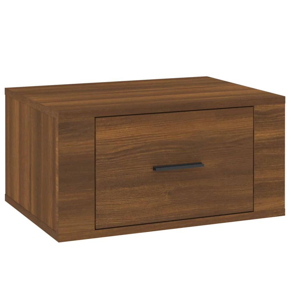 vidaXL Wall-Mounted Nightstand Brown Oak Look 50x36x25 cm
