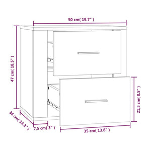 Schwarzer Wand Nachttisch 50x36x47 cm