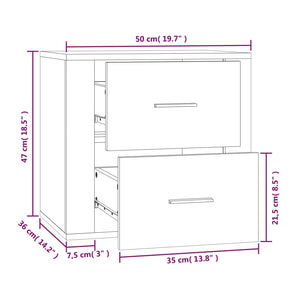 Wand-Nachttisch Sonoma Eiche 50x36x47 cm