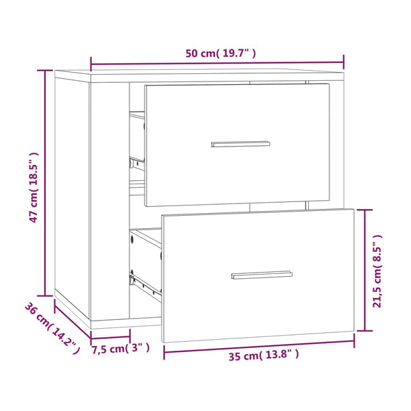Wand-Nachttisch Sonoma Eiche 50x36x47 cm