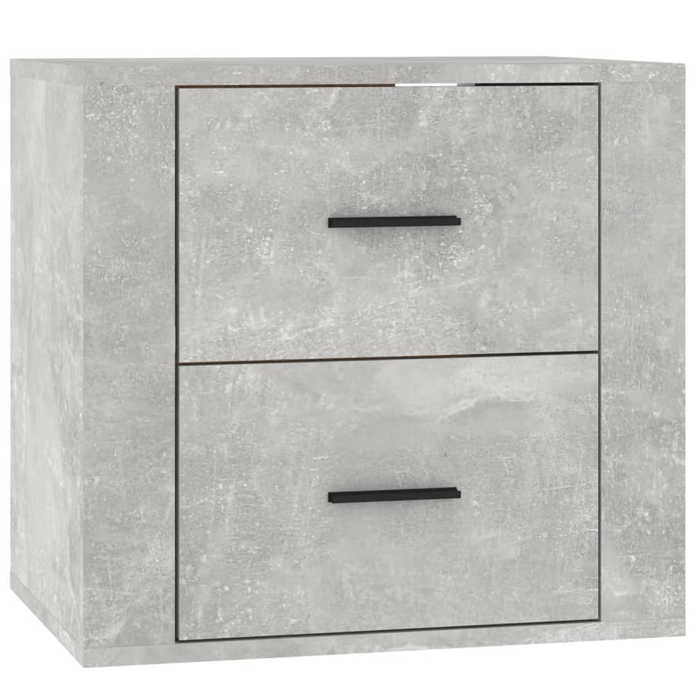 vidaXL Wall-Mounted Nightstand Concrete Gray 50x36x47 cm
