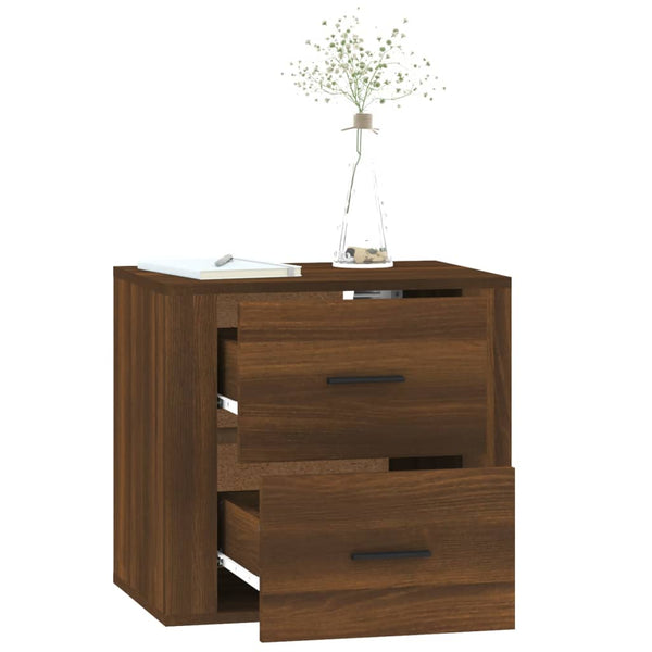 Wand-Nachttisch Braun Eichen-Optik