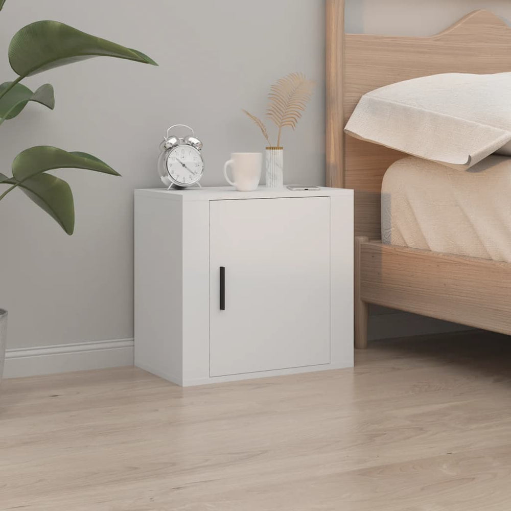 vidaXL Wall-mounted Nightstand White 50x30x47 cm