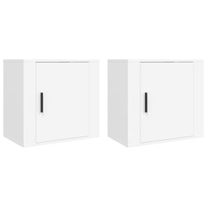 Wand-Nachttische, 2er Set, Weiß, 50 cm