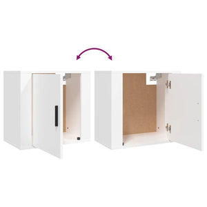 Wand-Nachttische, 2er Set, Weiß, 50 cm
