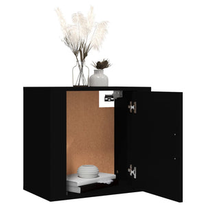 Wand-Nachttische Schwarz, 2er-Set
