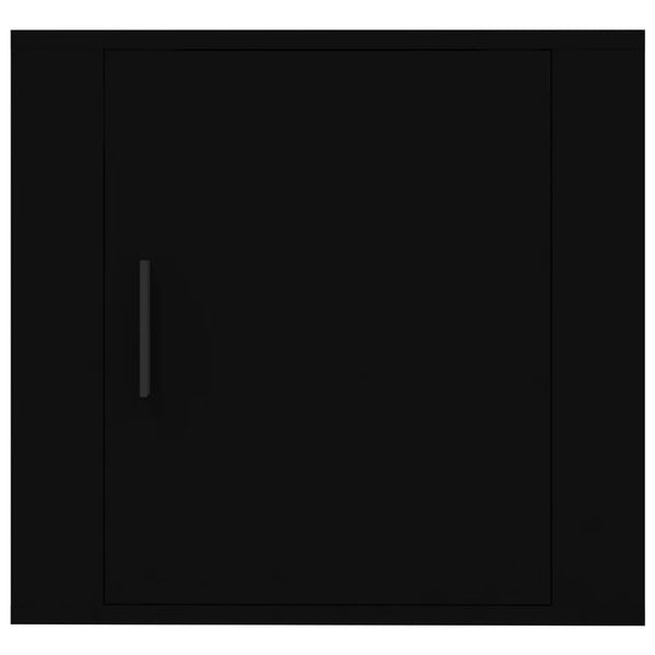 Wand-Nachttische Schwarz, 2er-Set