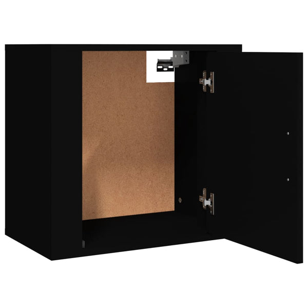 Wand-Nachttische Schwarz, 2er-Set