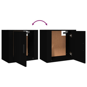 Wand-Nachttische Schwarz, 2er-Set