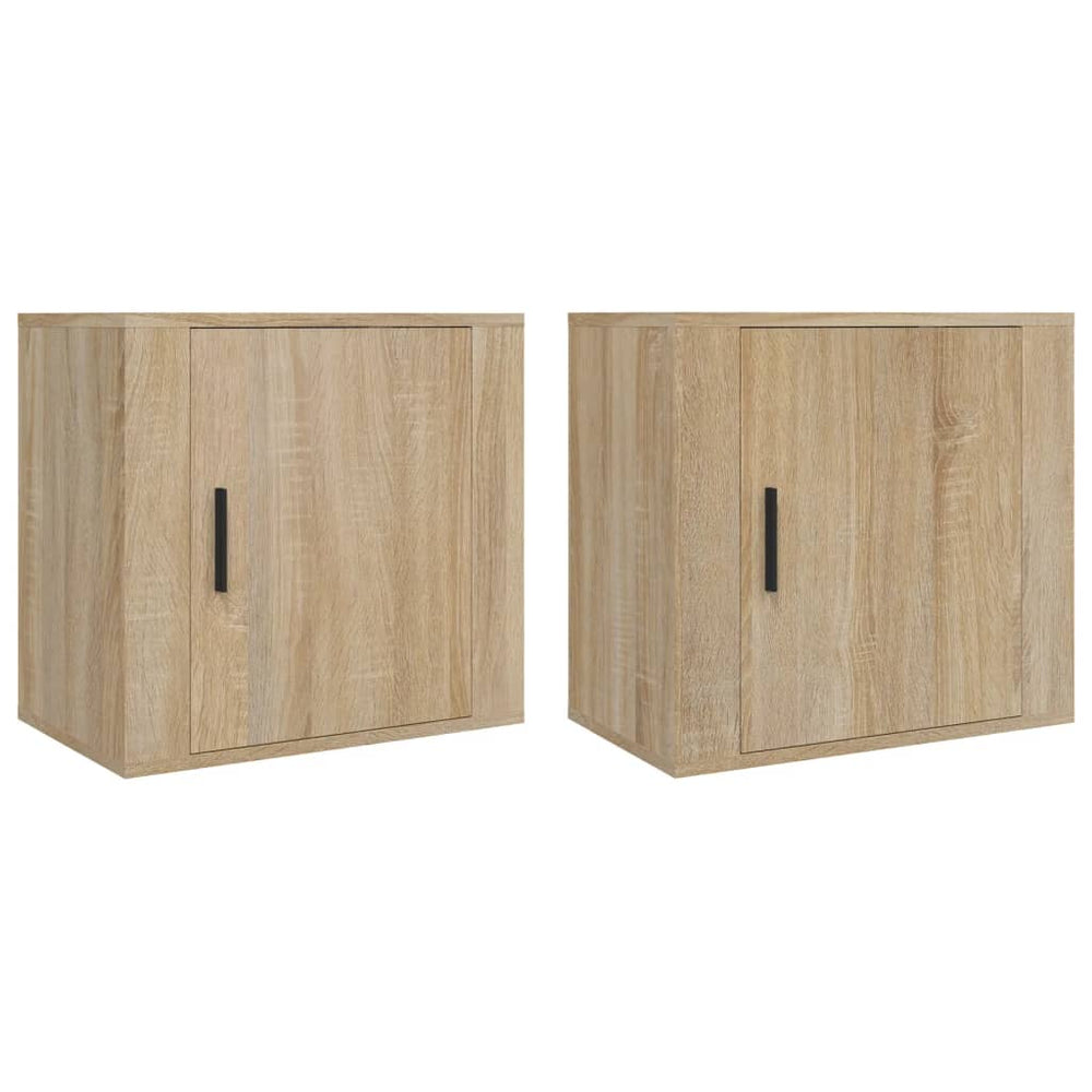 vidaXL Wall-Mounted Bedside Tables 2 pcs Sonoma Oak 50x30x47 cm