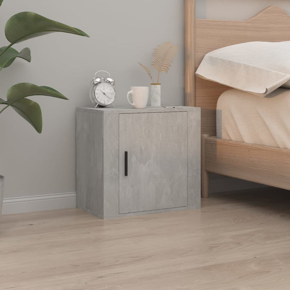 vidaXL Wall-Mounted Nightstand Concrete Gray 50x30x47 cm