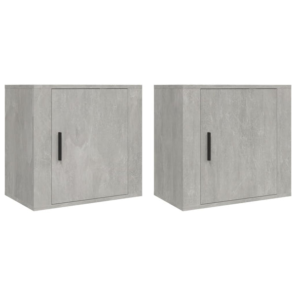 Wand-Nachttische, Betongrau, 2er-Set
