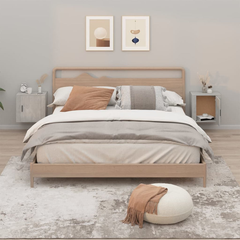 vidaXL Wall-Mounted Nightstands 2 pcs Concrete Grey 50x30x47 cm