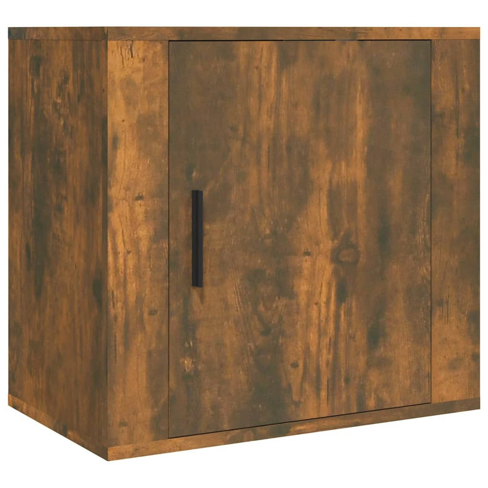 vidaXL Wall-Mounted Nightstand Smoked Oak 50x30x47 cm