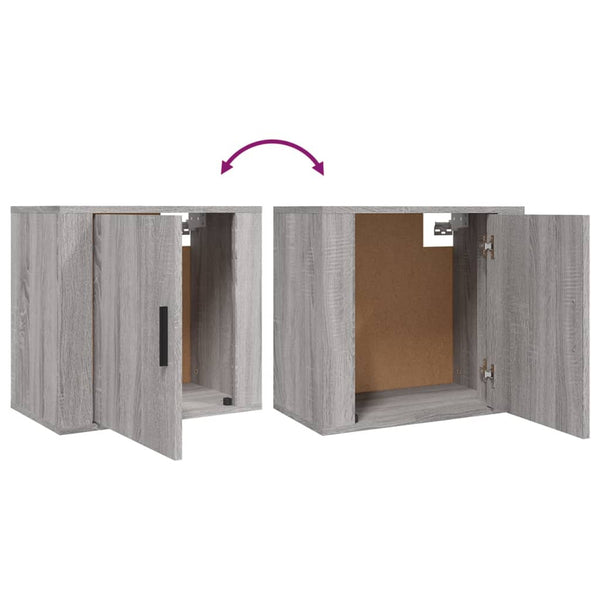 Wand-Nachttische Grau Sonoma 2er Set