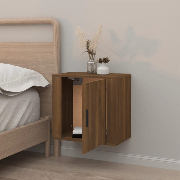 Wand-Nachttisch Braun Eichenoptik 50 cm