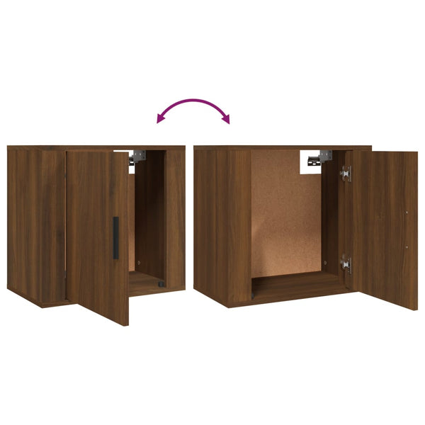 Wand-Nachttisch Braun Eichenoptik 50 cm