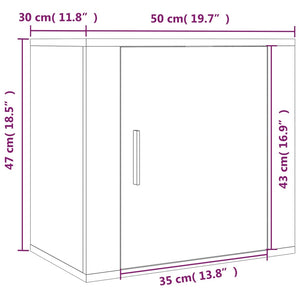 Wand-Nachttisch Braun Eichenoptik 50 cm