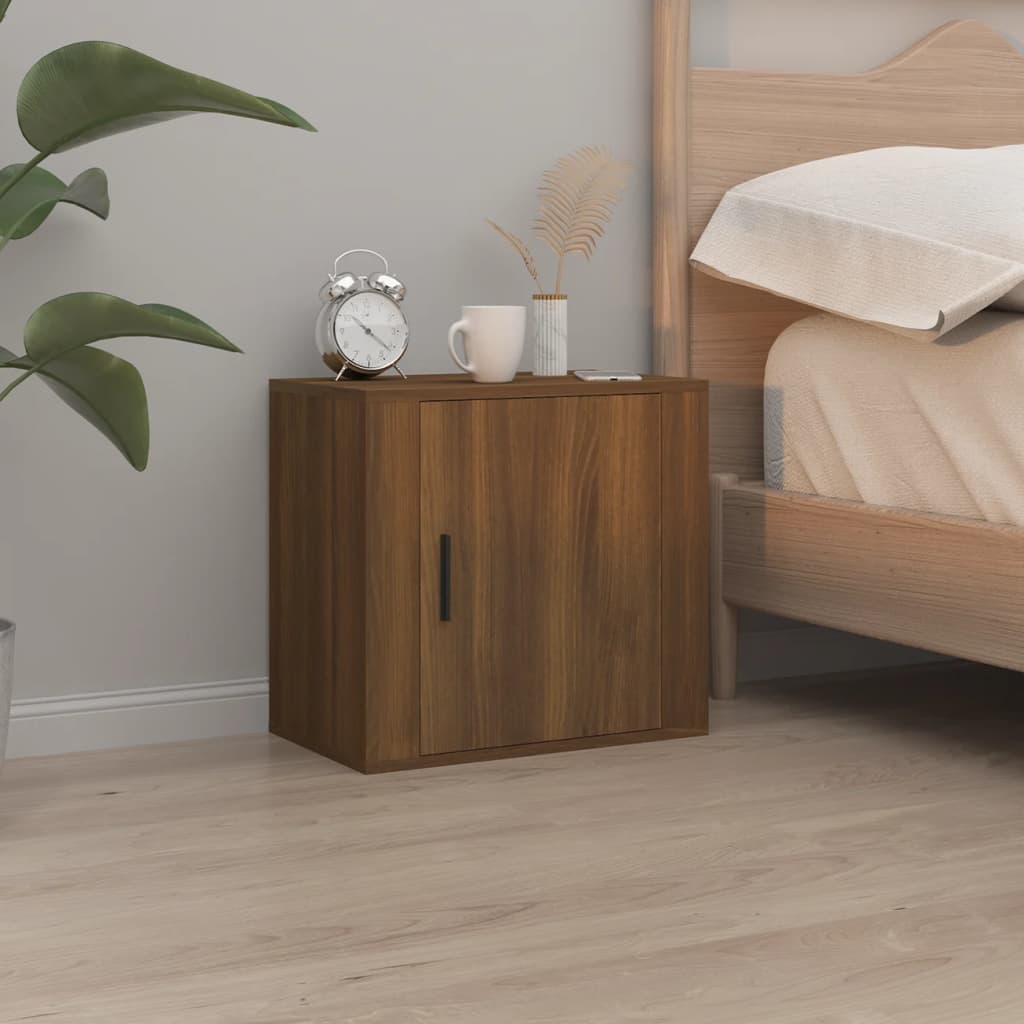 Wand-Nachttisch Braun Eichenoptik 50 cm