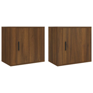 Wand-Nachttische 2er Set Braun Eichenoptik