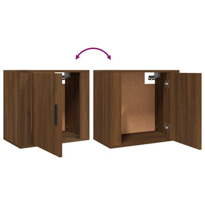 Wand-Nachttische 2er Set Braun Eichenoptik