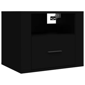 Wand-Nachttische Schwarz, 2er-Set