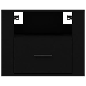 Wand-Nachttische Schwarz, 2er-Set