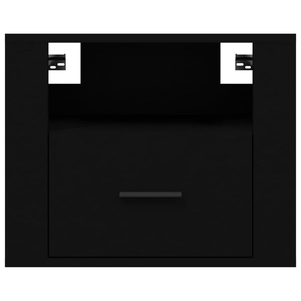Wand-Nachttische Schwarz, 2er-Set