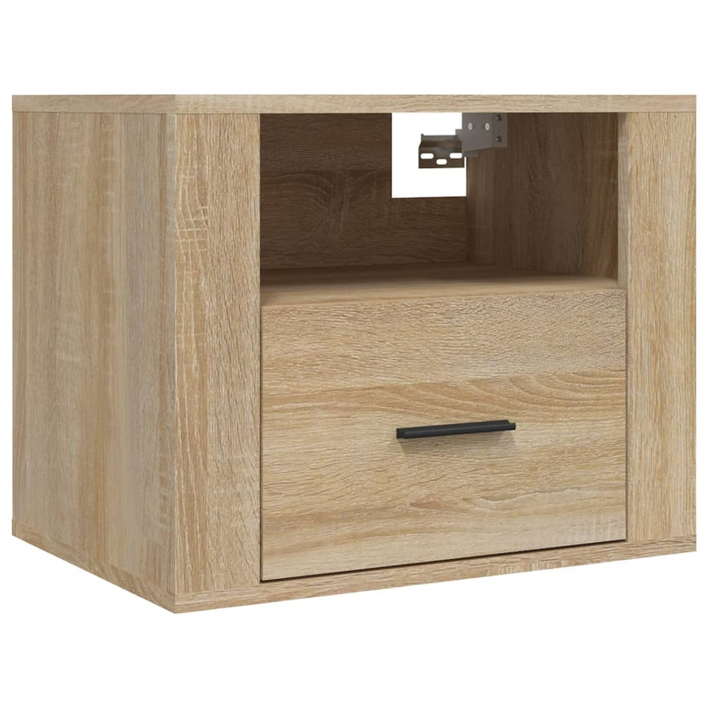 vidaXL Wall-Mounted Nightstand Sonoma Oak 50x36x40 cm