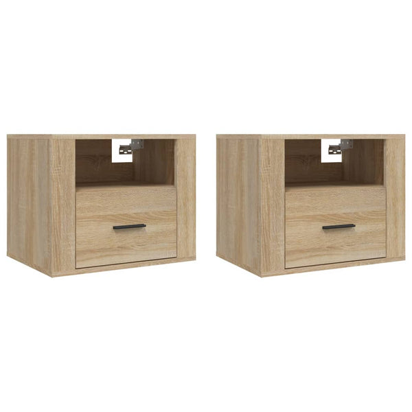 Wand-Nachttische Sonoma-Eiche, 2er-Set