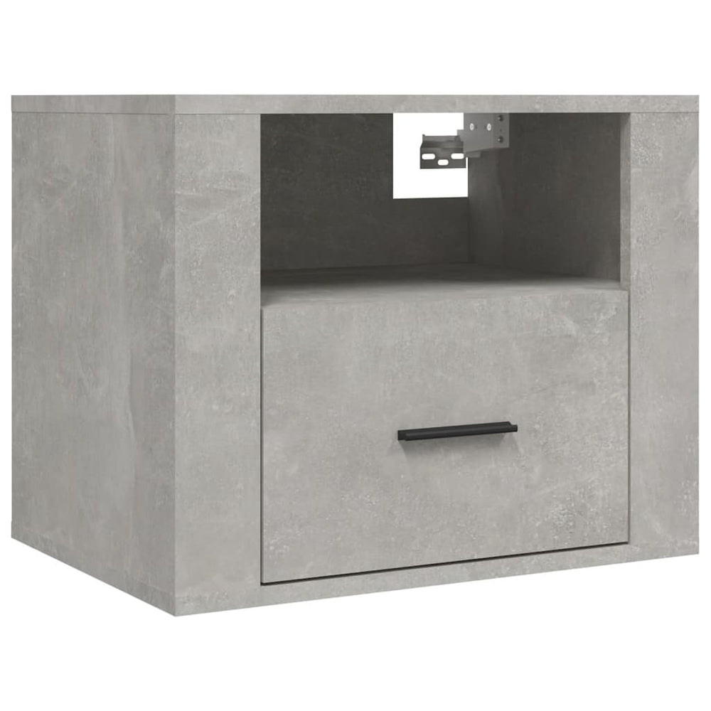 vidaXL Wall-Mounted Nightstand Concrete Gray 50x36x40 cm
