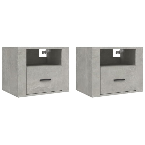 Wand-Nachttische, 2er Set, Betongrau