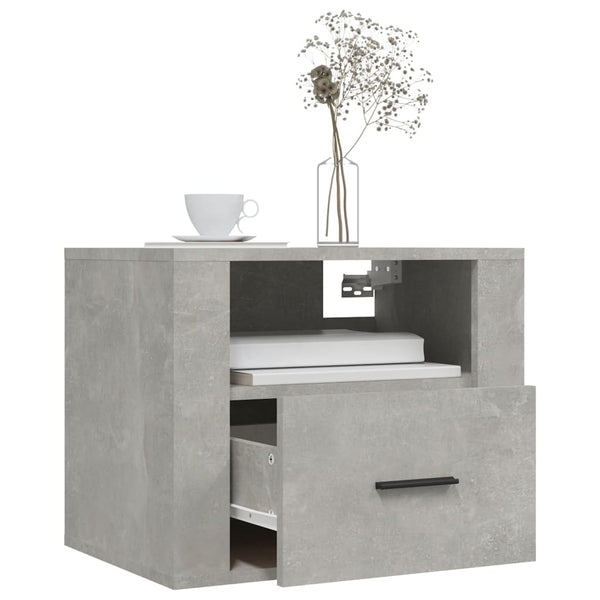 Wand-Nachttische, 2er Set, Betongrau