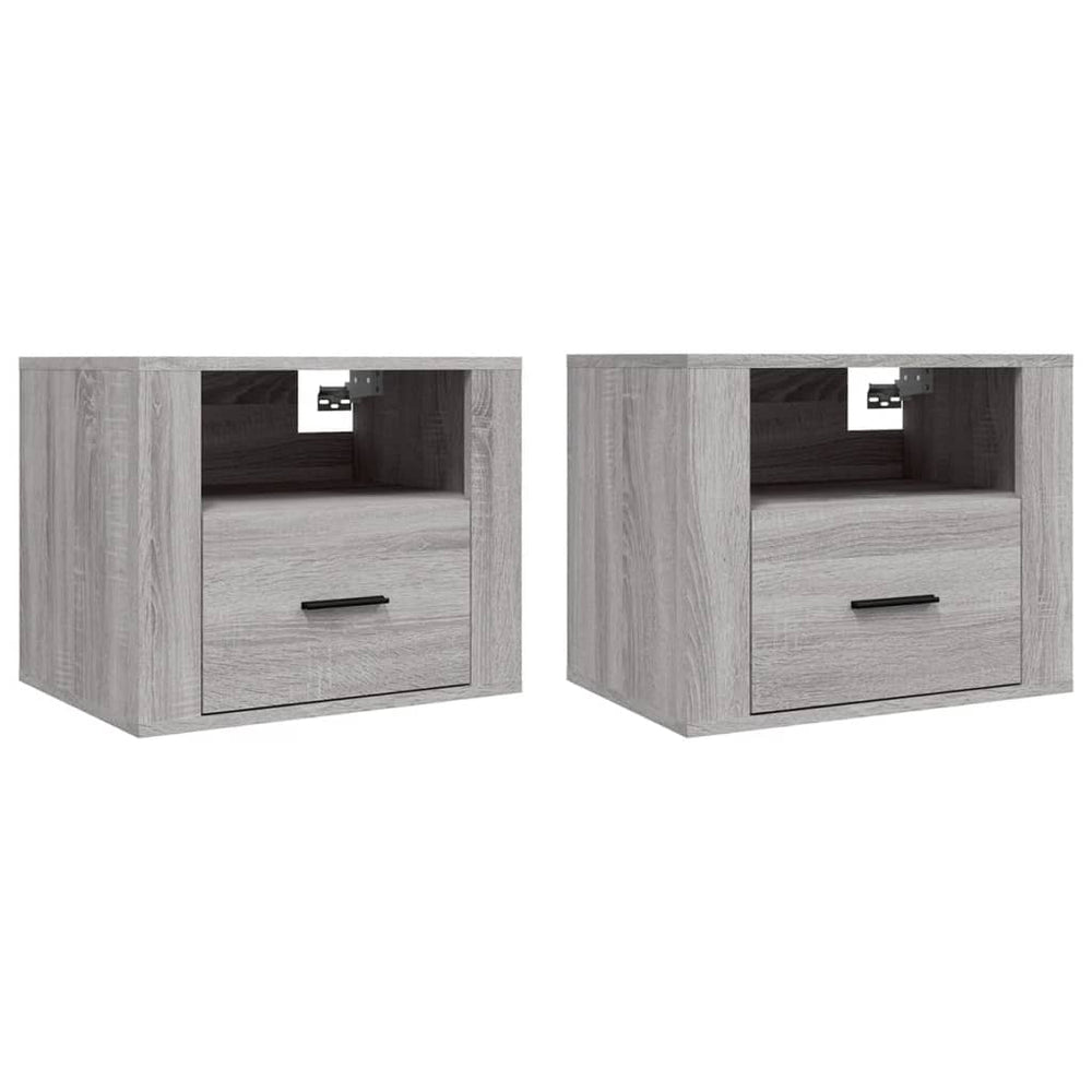 Wand-Nachttische Grau Sonoma, 2er-Set