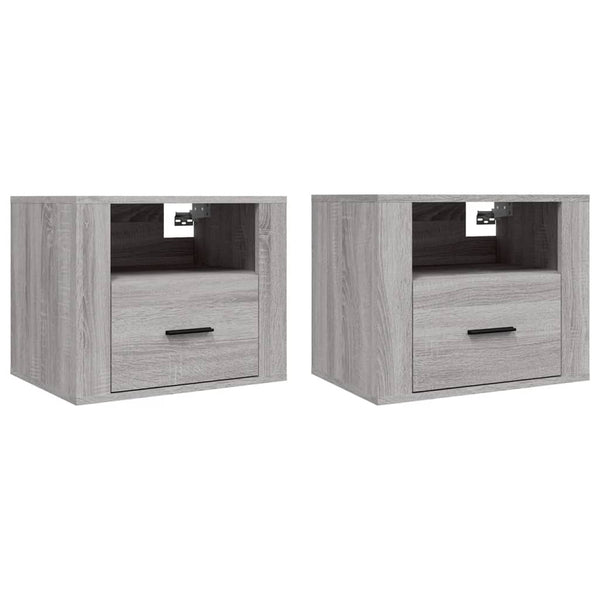 Wand-Nachttische Grau Sonoma, 2er-Set