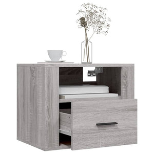 Wand-Nachttische Grau Sonoma, 2er-Set