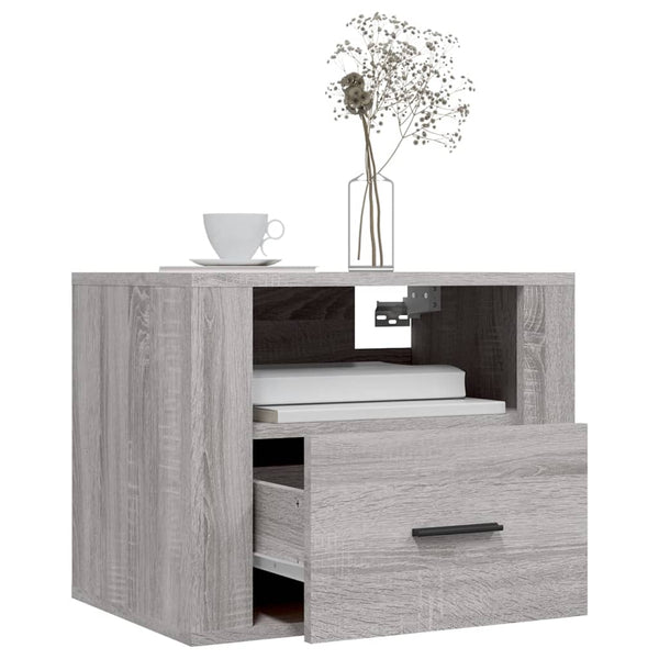 Wand-Nachttische Grau Sonoma, 2er-Set