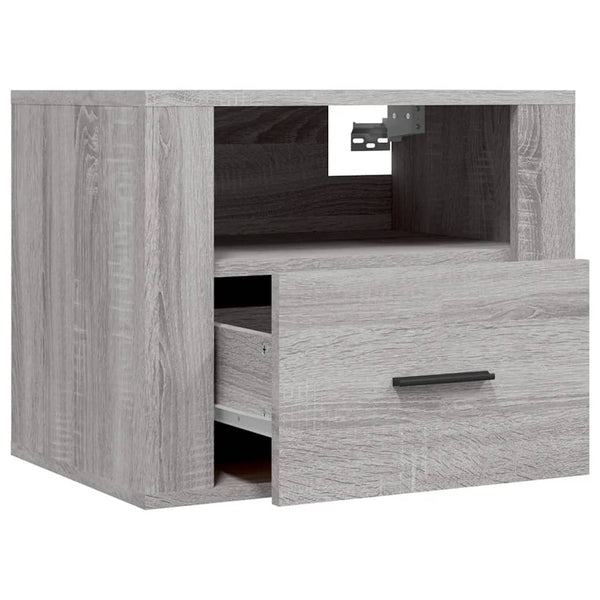 Wand-Nachttische Grau Sonoma, 2er-Set