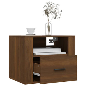 Wand-Nachttisch Braun Eichenoptik 50 cm
