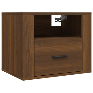 Wand-Nachttische 2er Set Braun Eichenoptik