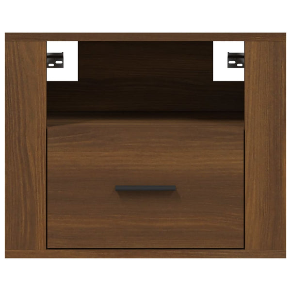 Wand-Nachttische 2er Set Braun Eichenoptik
