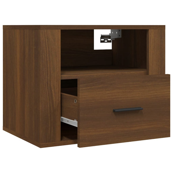 Wand-Nachttische 2er Set Braun Eichenoptik
