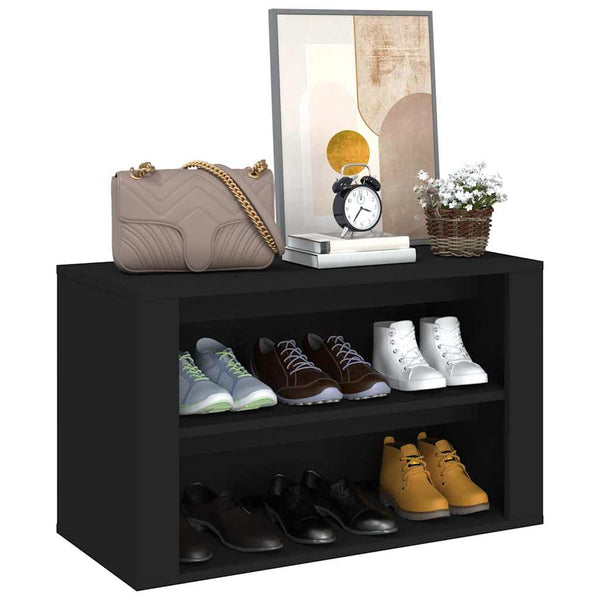 Schuhregal Schwarz 75x35x45 cm