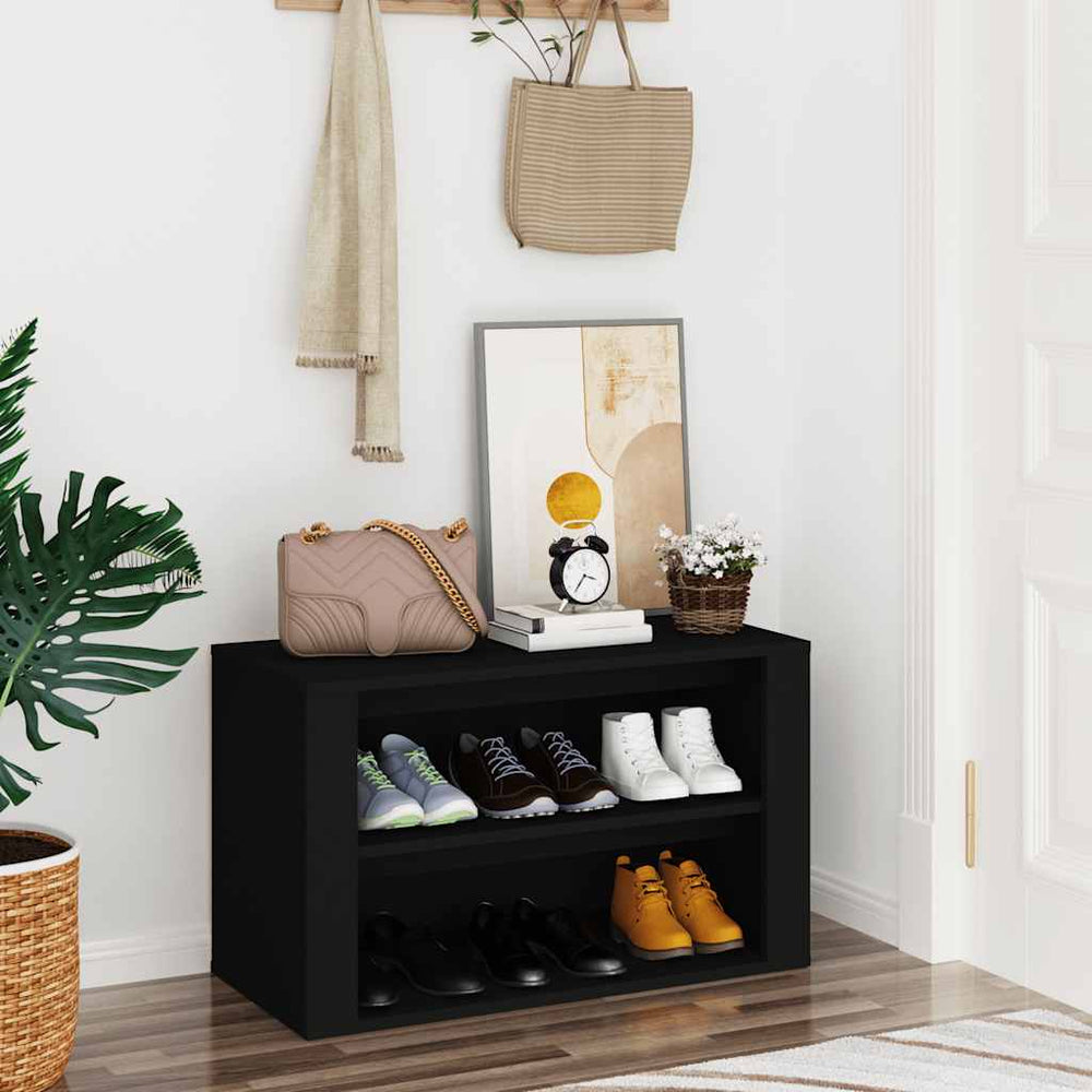 Schuhregal Schwarz 75x35x45 cm