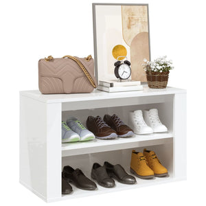 Hochglanz Schuhregal Weiß 75x35x45 cm